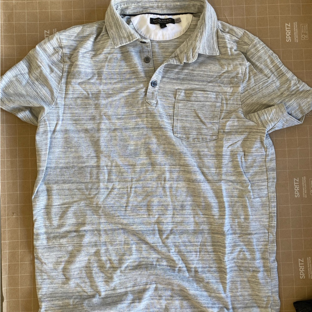 Men’s large gray banana republic polo